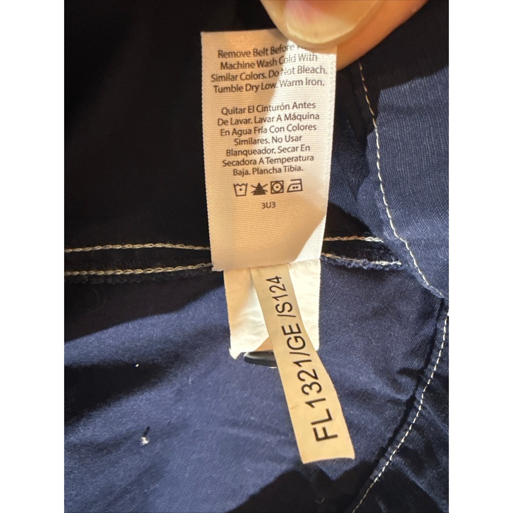 Free Assembly Shirt Dress Womens XL Navy Utility Midi Belted Cotton Lagenlook - Picture 8 of 8